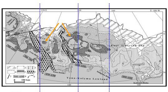 Modeling results Areas of taliks (up to 5%) suggest that area of predicted taliks over the ESAS composes 3-5% of the total area (Romanovskii et al., 2005).