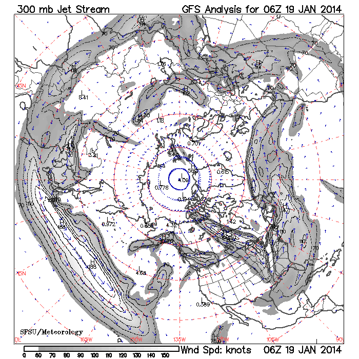Jet Stream Archive January 19, 2014 - Arctic Circle