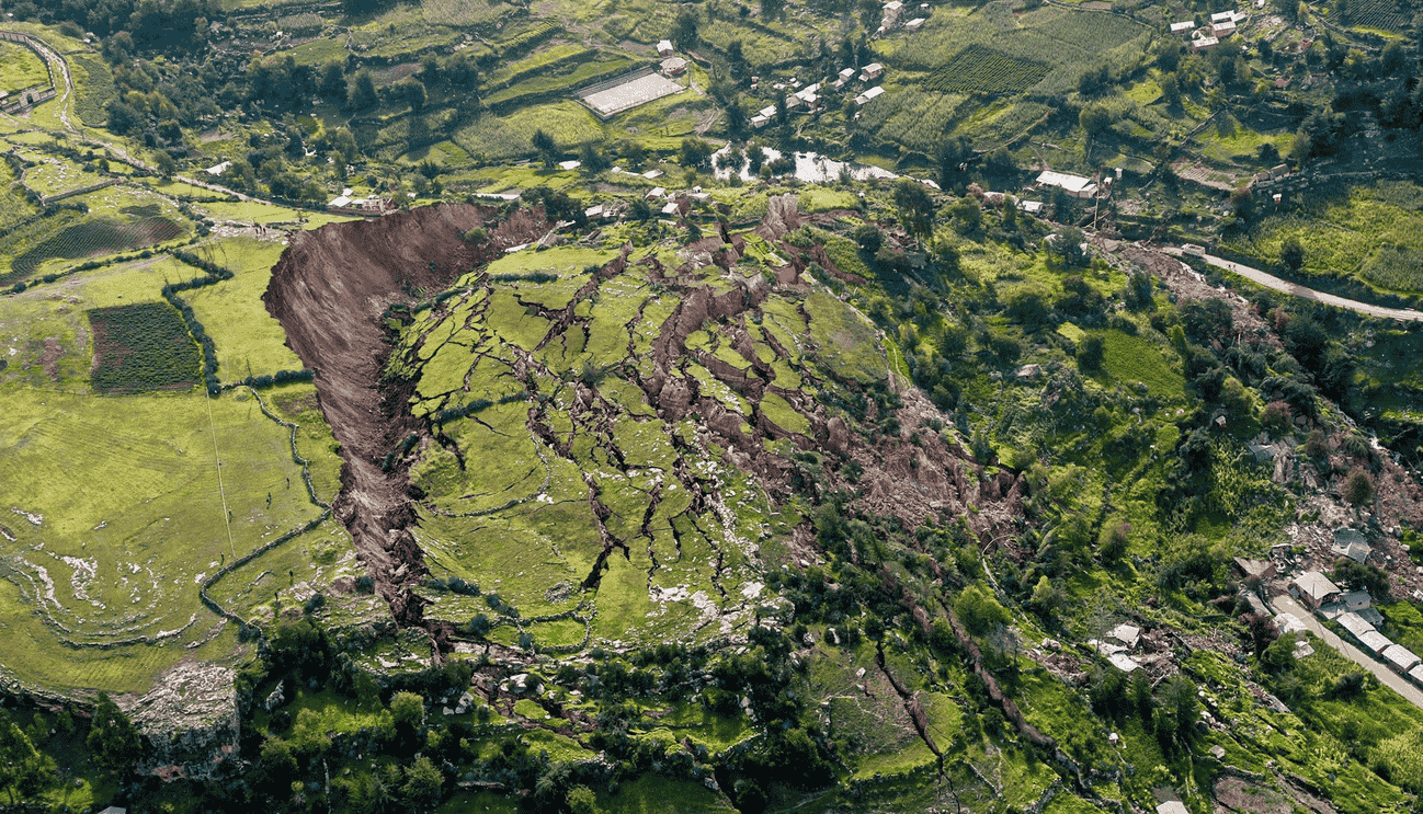 A 15 March 2018 image of a landslide near Cusco, Peru.