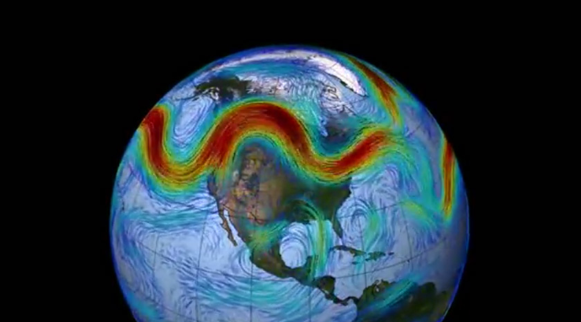 Jet stream over North America, Canada.