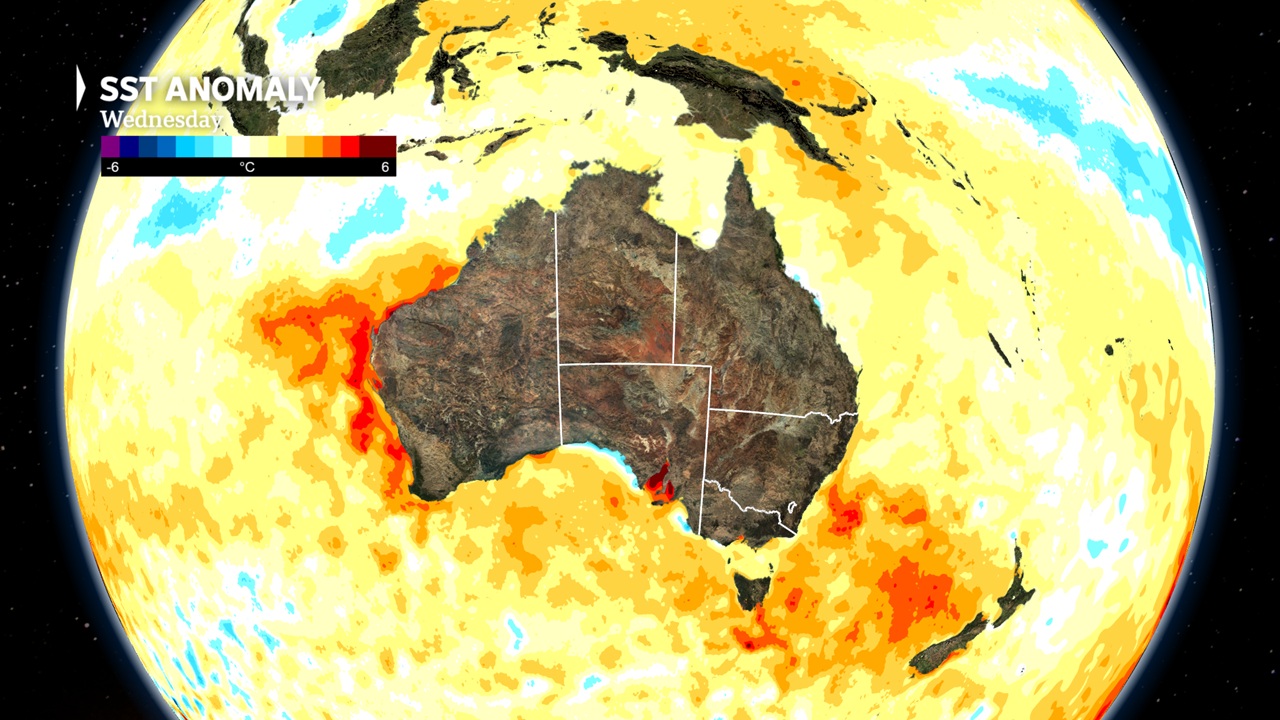 With up to 3C above normal off the WA and NSW coasts in February 2025.